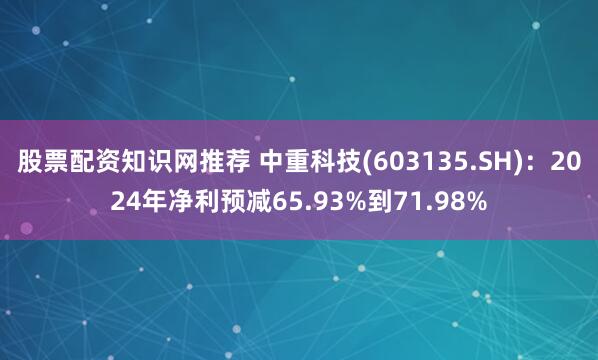 股票配资知识网推荐 中重科技(603135.SH)：2024年净利预减65.93%到71.98%