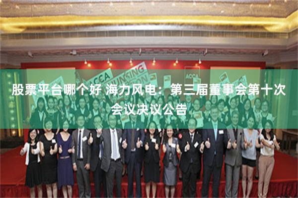 股票平台哪个好 海力风电：第三届董事会第十次会议决议公告