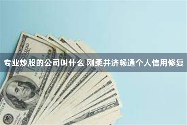 专业炒股的公司叫什么 刚柔并济畅通个人信用修复